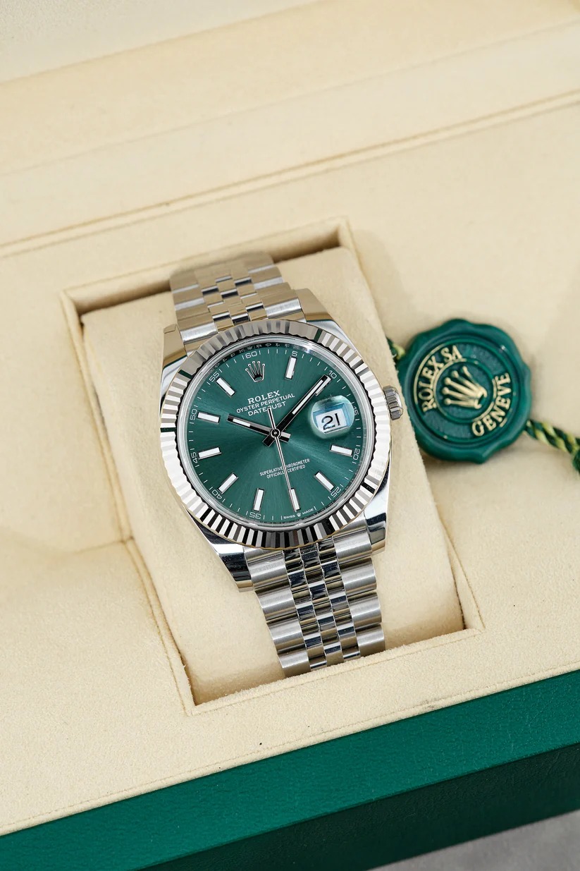 ETA031- Rolex Datejust Mint Green Flutted 126334 3235