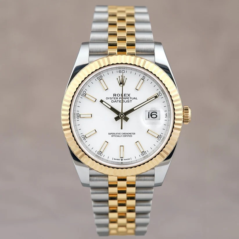 ETA075- Rolex Datejust Two Tone White 126333 3235