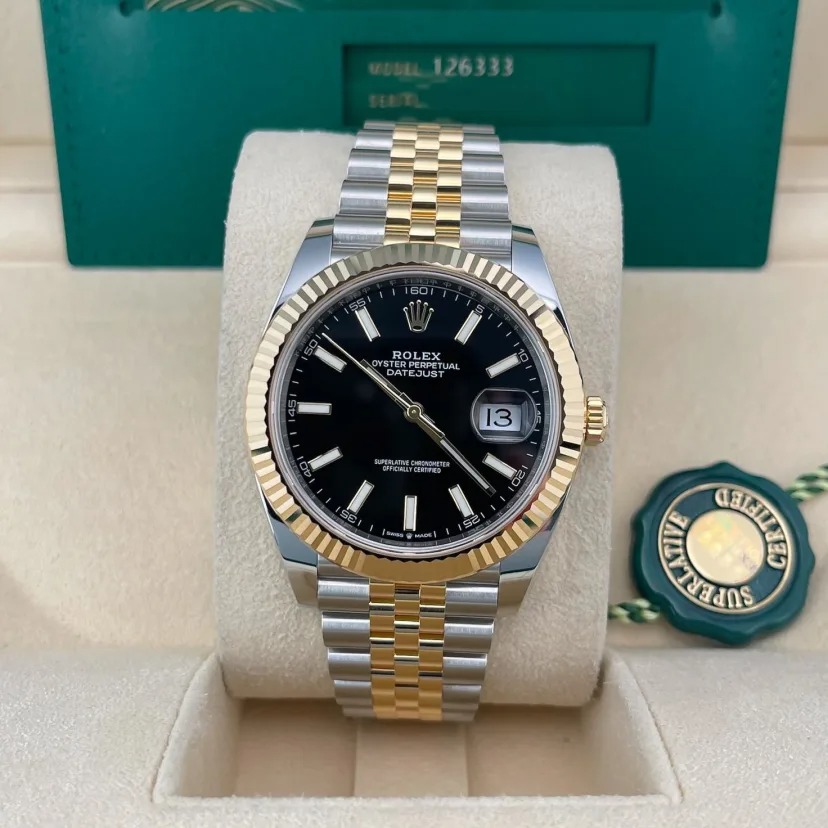 ETA076- Rolex Datejust Two Tone Black 126333 3235 