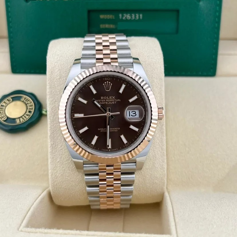 ETA077- Rolex Datejust Two Tone Chocolate 126331 3235