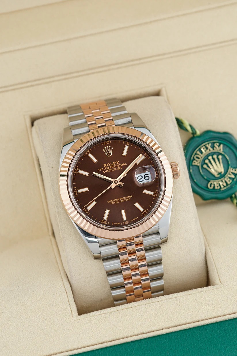 ETA077- Rolex Datejust Two Tone Chocolate 126331 3235