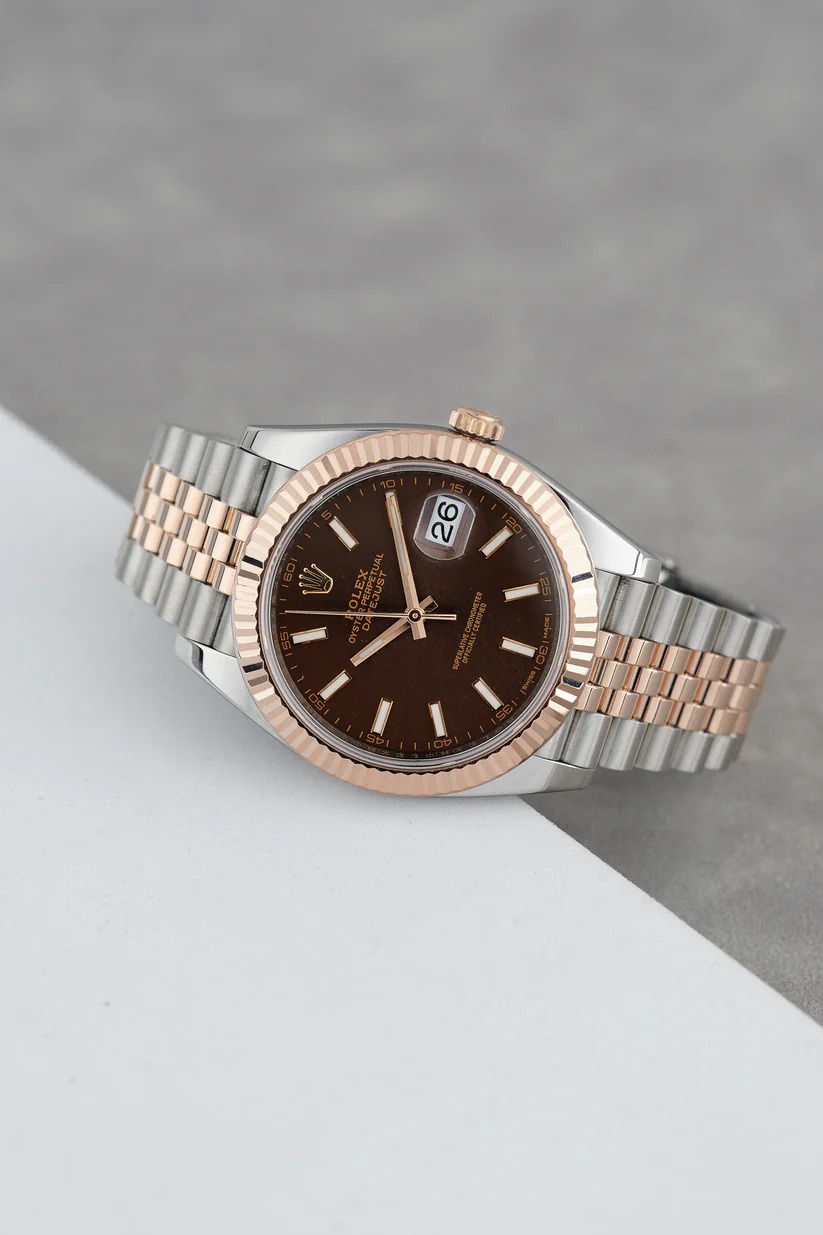 ETA077- Rolex Datejust Two Tone Chocolate 126331 3235