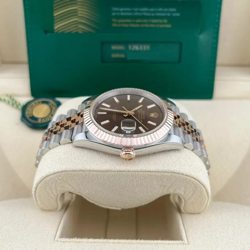 ETA077- Rolex Datejust Two Tone Chocolate 126331 3235