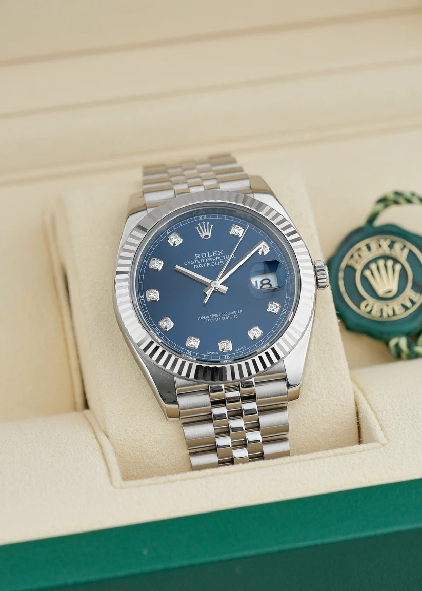 ETA078- Rolex Datejust Blue Diamond 126334 3235