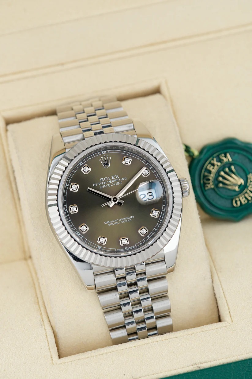 ETA079- Rolex Datejust Grey Diamond 126334 3235