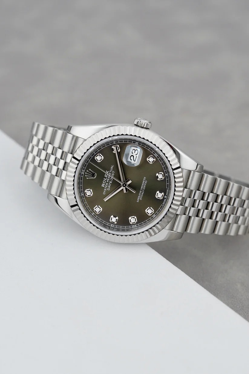 ETA079- Rolex Datejust Grey Diamond 126334 3235