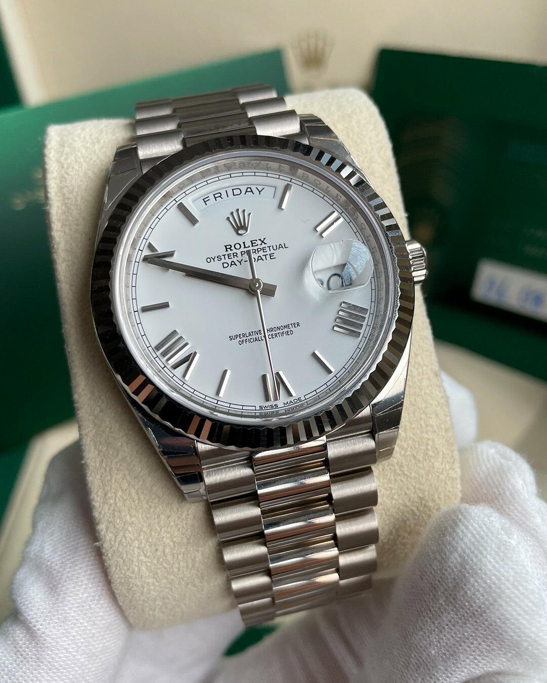 ETA110- Rolex Day-Date Silver White 228239 3255